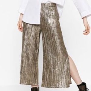 Zara metallic wide pants
